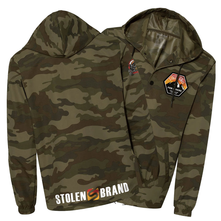 DESIGN SHOP HOODED WIND BREAKER, CAMOUFLAGE